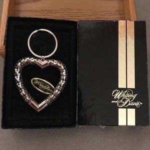 Whiting & Davis Mesh silver tone Heart Keychain in Original box
